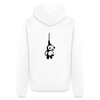 Hanged dead Panda Bear - Unisex Premium Bio Zip Hoodie - Weiß - Hinten - Thijin (182cm)