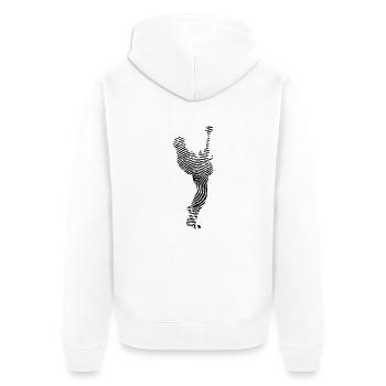 rocker fingerprint - rock music - festival band - Unisex Premium Organic Zip Hoodie - white - Back - Thijin (182cm)