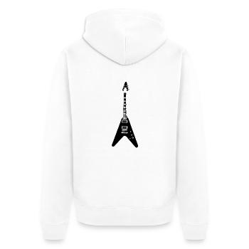 e-gitarre - Unisex Premium Bio Zip Hoodie - Weiß - Hinten - Thijin (182cm)