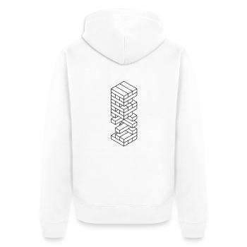 Holzklötze - Unisex Premium Bio Zip Hoodie - Weiß - Hinten - Thijin (182cm)