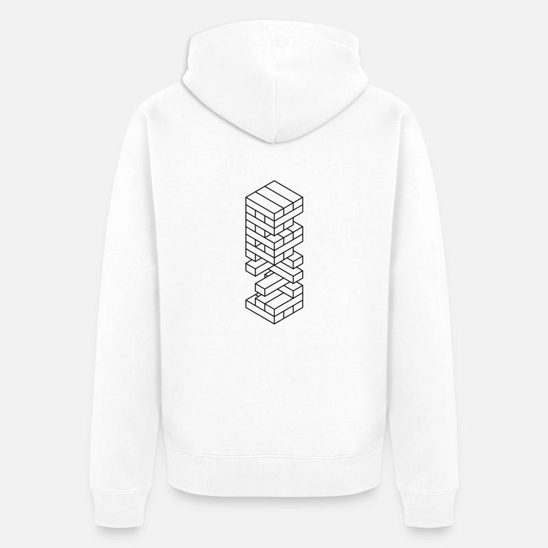 Des blocs de bois - Veste à capuche bio Premium Unisexe - blanc