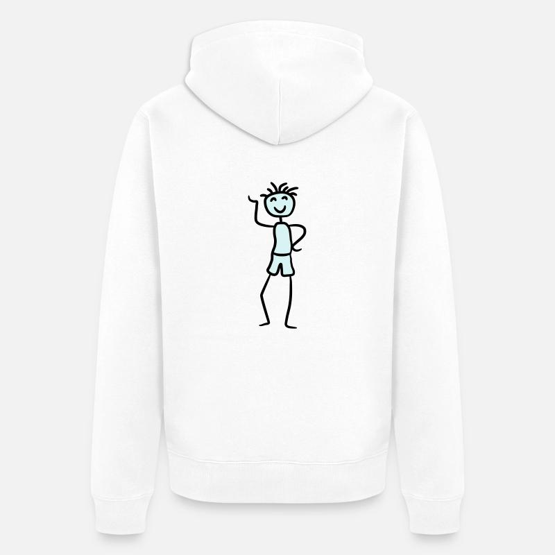 Glücklicher cooler Junge - Unisex Premium Bio Zip Hoodie - Weiß