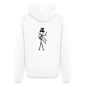 Schornsteinfeger - Unisex Premium Bio Zip Hoodie - Weiß - Hinten - Thijin (182cm)