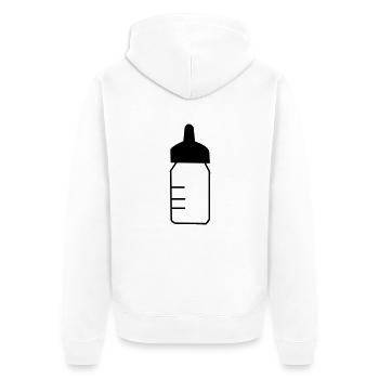 babyflaeschen - Unisex Premium Bio Zip Hoodie - Weiß - Hinten - Thijin (182cm)