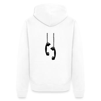 Telefonhörer Nostalgie Retro anrufen antik analog - Unisex Premium Bio Zip Hoodie - Weiß - Hinten - Thijin (182cm)