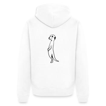 Erdmännchen süss lustig - Unisex Premium Bio Zip Hoodie - Weiß - Hinten - Thijin (182cm)