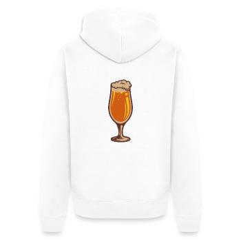 Beer glass - Unisex Premium Organic Zip Hoodie - white - Back - Thijin (182cm)