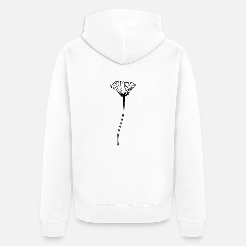Mohn Blume - Unisex Premium Bio Zip Hoodie - Weiß