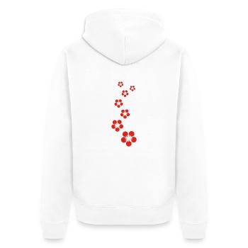 kirschblüten - Unisex Premium Bio Zip Hoodie - Weiß - Hinten - Thijin (182cm)