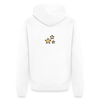 Gelbe Skizzen auf Schwarz - Unisex Premium Bio Zip Hoodie - Weiß - Hinten - Thijin (182cm)