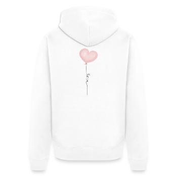 Luftballon Herz Liebe pastell - Unisex Premium Bio Zip Hoodie - Weiß - Hinten - Thijin (182cm)