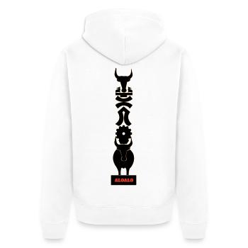 Aloalo, cultural symbol of Madagascar - Unisex Premium Organic Zip Hoodie - white - Back - Thijin (182cm)