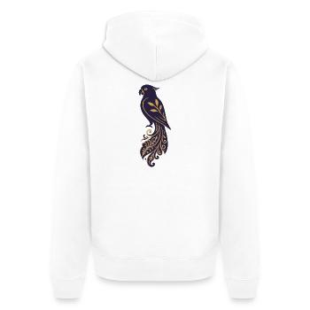 Majestätischer Zierfiligranvogel - Unisex Premium Bio Zip Hoodie - Weiß - Hinten - Thijin (182cm)