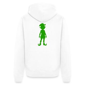 elfe - Unisex Premium Bio Zip Hoodie - Weiß - Hinten - Thijin (182cm)