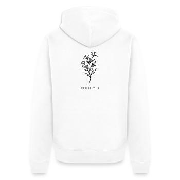 Wildblume - Unisex Premium Bio Zip Hoodie - Weiß - Hinten - Thijin (182cm)