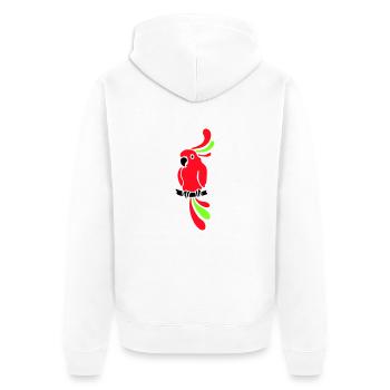 Papagei - bunt - Vogel - Unisex Premium Bio Zip Hoodie - Weiß - Hinten - Thijin (182cm)