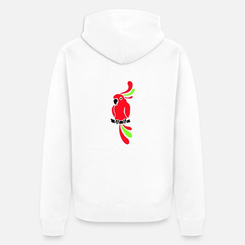 perroquet - Veste à capuche bio Premium Unisexe - blanc