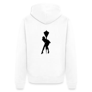 Dart Sexy - Unisex Premium Bio Zip Hoodie - Weiß - Hinten - Thijin (182cm)