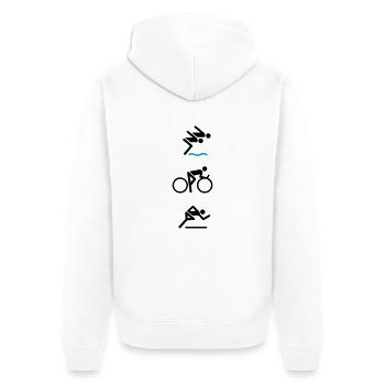Triathlon Classic New - Unisex Premium Bio Zip Hoodie - Weiß - Hinten - Thijin (182cm)