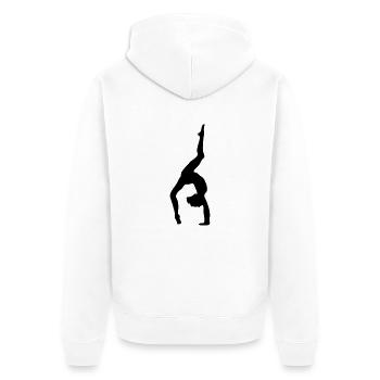 Kunstturnen Bodenturnen Fitness Sport Gymnastic - Unisex Premium Bio Zip Hoodie - Weiß - Hinten - Thijin (182cm)