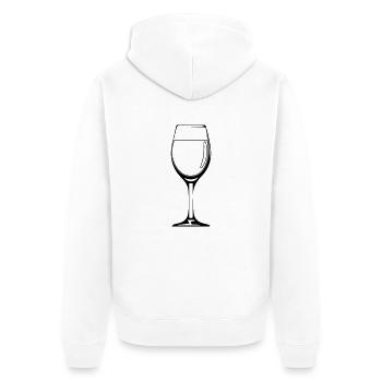 wein weinglas - Unisex Premium Bio Zip Hoodie - Weiß - Hinten - Thijin (182cm)