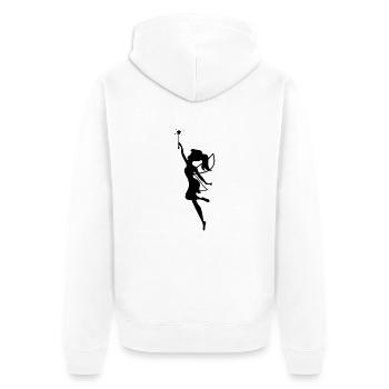 fee_01 - Unisex Premium Bio Zip Hoodie - Weiß - Hinten - Thijin (182cm)