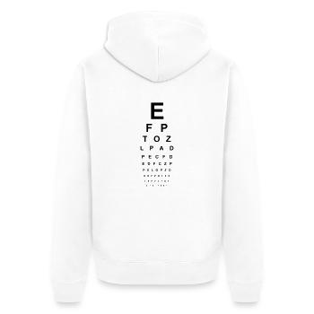 Sehtest Brille Optiker Augen lesen Buchstaben ABC - Unisex Premium Bio Zip Hoodie - Weiß - Hinten - Thijin (182cm)