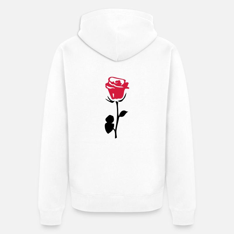 rose fleur - Veste à capuche bio Premium Unisexe - blanc