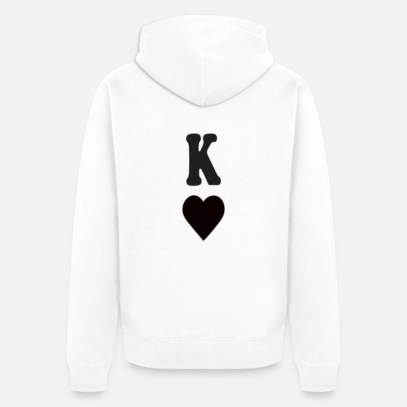Cœur roi - Veste à capuche bio Premium Unisexe - blanc