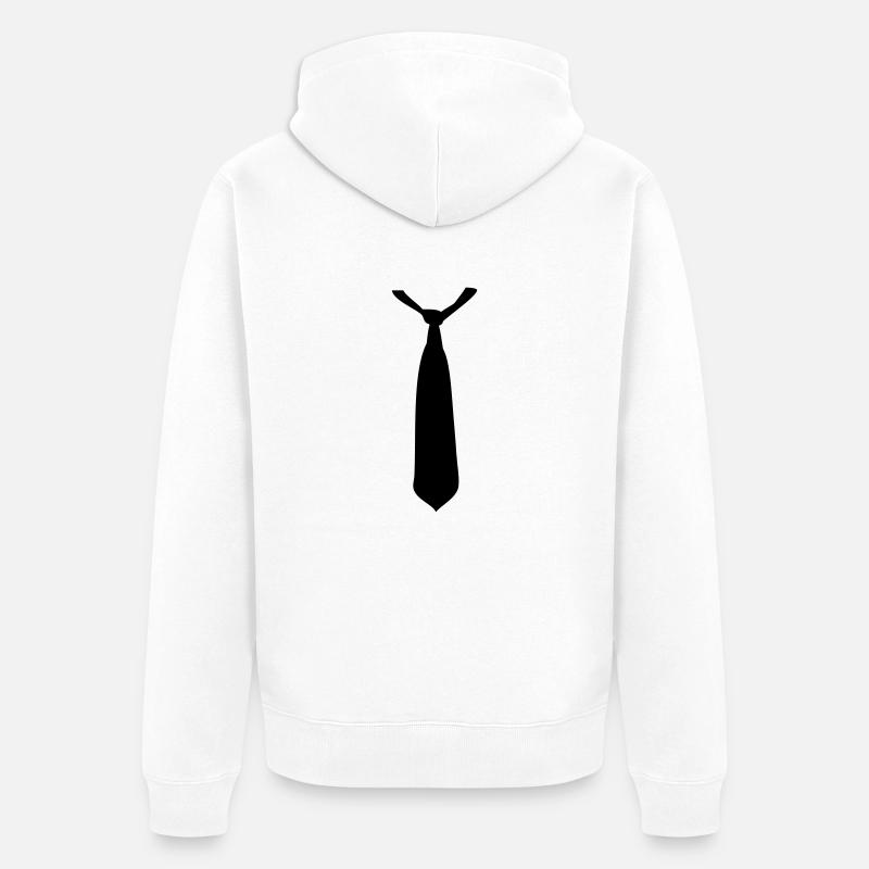 Krawatte - Unisex Premium Bio Zip Hoodie - Weiß