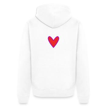 WEIHNACHTEN. FROHE WEIHNACHTEN. FROHE WEIHNACHTEN. NEUJAHRSTAG - Unisex Premium Bio Zip Hoodie - Weiß - Hinten - Thijin (182cm)