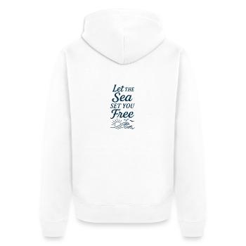 file 000000006e4c61f4b8e2987ae4c2485e - Unisex Premium Bio Zip Hoodie - Weiß - Hinten - Thijin (182cm)