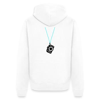Kamera Fotkamera Urlauber Tourist - Unisex Premium Bio Zip Hoodie - Weiß - Hinten - Thijin (182cm)