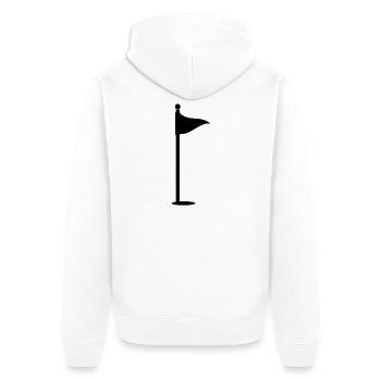 Drapeau de golf - Veste à capuche bio Premium Unisexe - blanc - Dos - Thijin (182cm)