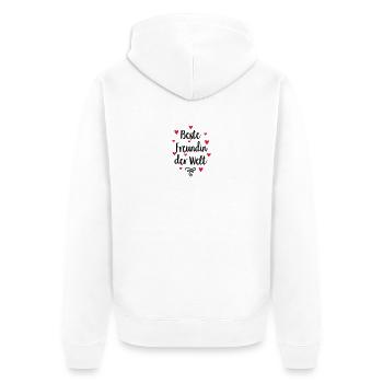 Beste Freundin der Welt - Unisex Premium Bio Zip Hoodie - Weiß - Hinten - Thijin (182cm)