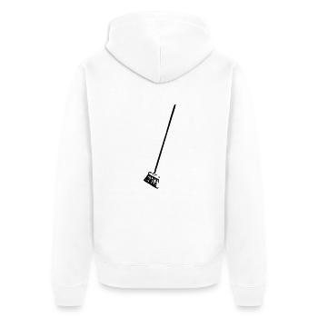Besen - Unisex Premium Bio Zip Hoodie - Weiß - Hinten - Thijin (182cm)