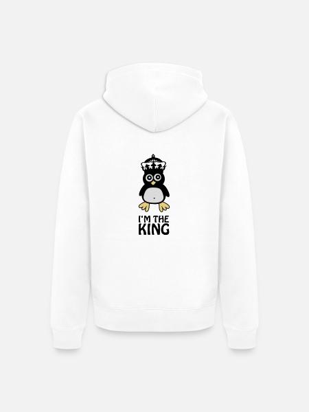 pingu_king2 - Veste à capuche bio Premium Unisexe - blanc