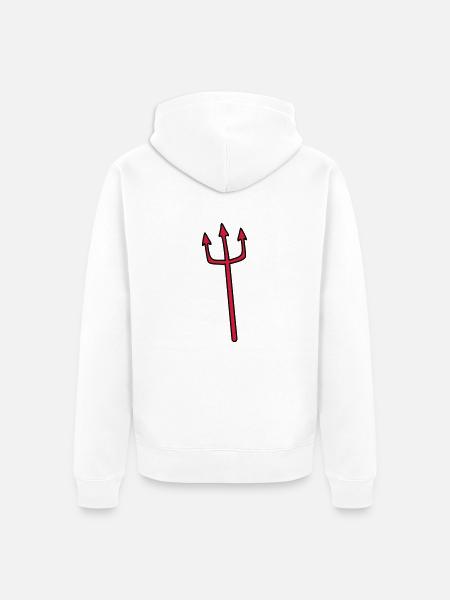 Devil Trident weapon lancing - Unisex Premium Organic Zip Hoodie - white