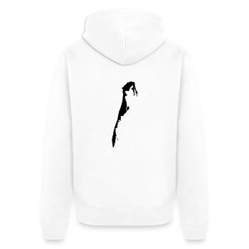 Hiddensee-Karte - Unisex Premium Bio Zip Hoodie - Weiß - Hinten - Thijin (182cm)