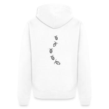5 Kellerasseln - Unisex Premium Bio Zip Hoodie - Weiß - Hinten - Thijin (182cm)