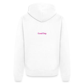 Happy Day Pink Retro - Unisex Premium Bio Zip Hoodie - Weiß - Hinten - Thijin (182cm)