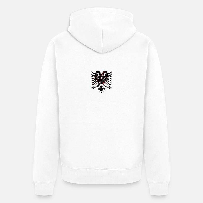 Aigle albanais Noir Blanc Rouge - Veste à capuche bio Premium Unisexe - blanc