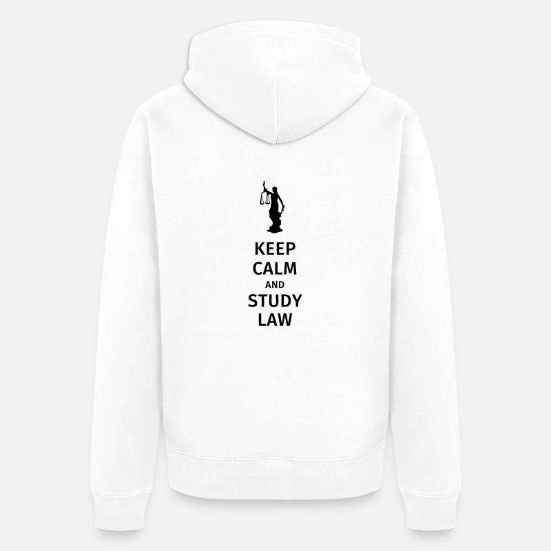 keep calm and study law - Unisex Premium Bio Zip Hoodie - Weiß