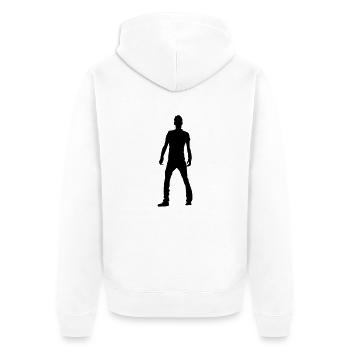 Mann Körper Silhouette Vektor-Design - Unisex Premium Bio Zip Hoodie - Weiß - Hinten - Thijin (182cm)