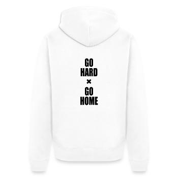 GO HARD GO HOME x - Unisex Premium Organic Zip Hoodie - white - Back - Thijin (182cm)