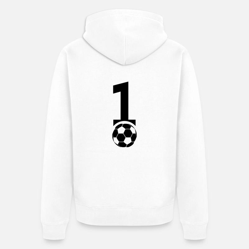 Fußball 01 - Unisex Premium Bio Zip Hoodie - Weiß