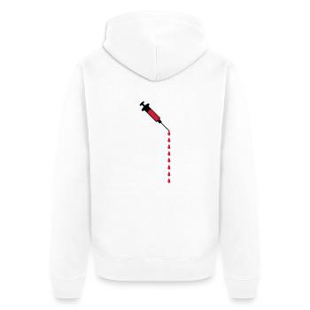 Syringe blood drops weight loss medicine - Unisex Premium Organic Zip Hoodie - white - Back - Thijin (182cm)