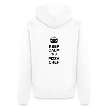 pizza / pizzaiolo / chef / italie / pizzaiola - Veste à capuche bio Premium Unisexe - blanc - Dos - Thijin (182cm)