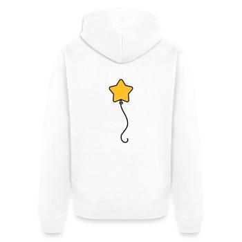 Flying star Balloon - Unisex Premium Organic Zip Hoodie - white - Back - Thijin (182cm)