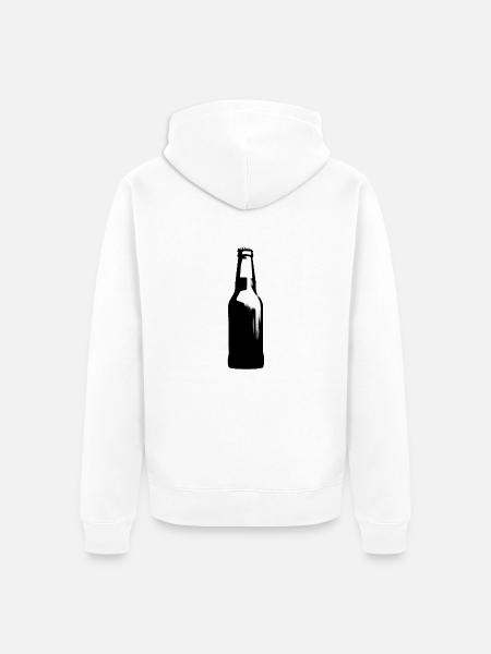 Einfach Bier | Silhouette einer Bierflasche - Unisex Premium Bio Zip Hoodie - Weiß